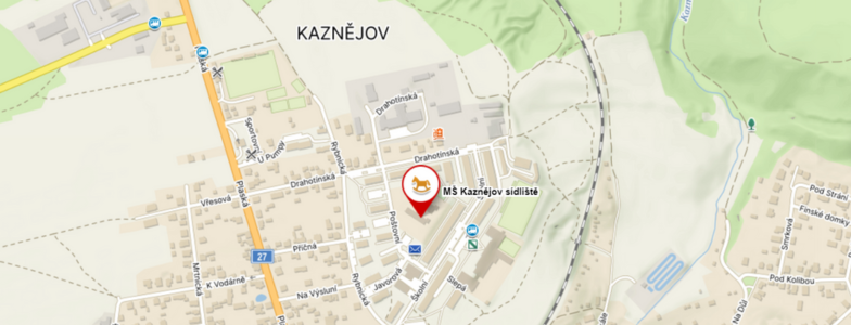 Mapa Mateřská škola Kaznějov sídliště